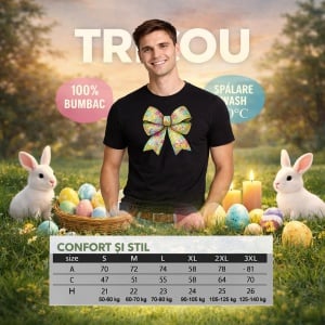 Tricou Paste Fundita Mozaic Colorata Stil Disco Easter, din bumbac 100%, tricou negru, Copii | Dama | Barbat - Img 6