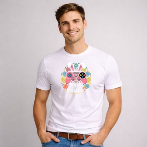 Tricou Paste Gamer Controler Paste Oua Colorate Retro, din bumbac 100%, tricou alb, Copii | Dama | Barbat