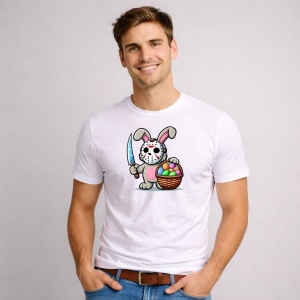 Tricou Paste Horror Bunny Jason Mask Paste Oua Cos, din bumbac 100%, tricou alb, Copii | Dama | Barbat