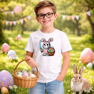 Tricou Paste Horror Bunny Jason Mask Paste Oua Cos, din bumbac 100%, tricou alb, Copii | Dama | Barbat - Img 5