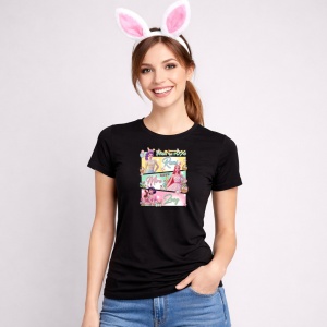 Tricou Paste Huntrix Kpop Easter Girls Rumi Mira Zoey Pastel, din bumbac 100%, tricou negru, Copii | Dama | Barbat - Img 3