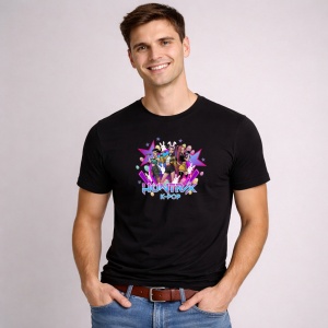 Tricou Paste Huntrix Kpop Grup Easter Design Colorat, din bumbac 100%, tricou negru, Copii | Dama | Barbat - Img 3