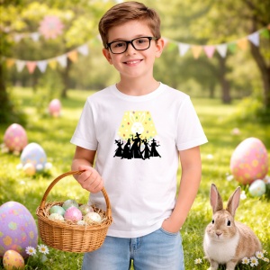 Tricou Paste Iepurasi Silueta Easter Show Dans Kpop, din bumbac 100%, tricou alb, Copii | Dama | Barbat - Img 7