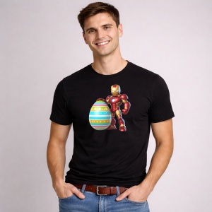 Tricou Paste Iron Man Paste Ou Mare Colorat, din bumbac 100%, tricou negru, Copii | Dama | Barbat - Img 3