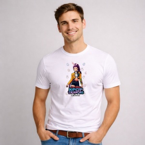 Tricou Paste Kpop Demon Hunters Rumi Girl Anime Street Style, din bumbac 100%, tricou alb, Copii | Dama | Barbat