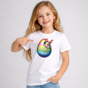 Tricou Paste Ou Paste Surprise Inside Iepuras Colorat, din bumbac 100%, tricou alb, Copii | Dama | Barbat