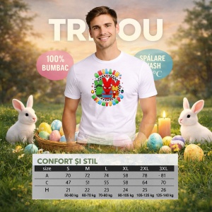 Tricou Paste Spiderman Happy Easter Oua Colorate Stil Desen, din bumbac 100%, tricou alb, Copii | Dama | Barbat - Img 6