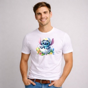 Tricou Paste Stitch Paste Ou Spart Pui Iepuras, din bumbac 100%, tricou alb, Copii | Dama | Barbat - Img 2