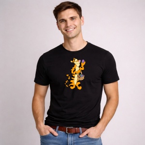 Tricou Paste Tigger Paste Cos Oua Colorate Saritor, din bumbac 100%, tricou negru, Copii | Dama | Barbat - Img 2