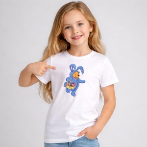 Tricou Paste Winnie The Pooh Costum Iepuras Paste Oua, din bumbac 100%, tricou alb, Copii | Dama | Barbat - Img 2