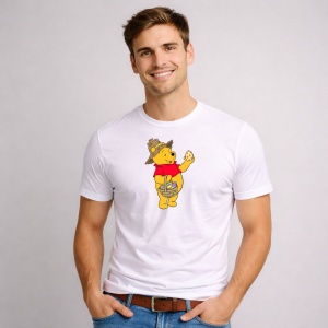 Tricou Paste Winnie The Pooh Paste Cos Oua Colorate Vesel, din bumbac 100%, tricou alb, Copii | Dama | Barbat - Img 3