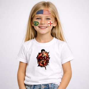 Tricou Pedri World Cup Fifa 2026 V5, din bumbac 100%, tricou alb, Copii | Dama | Barbat