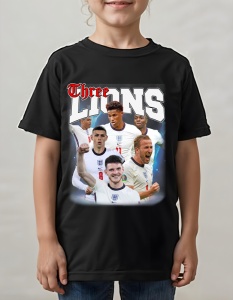 Tricou pentru copii - Three Lions - Echipa Națională Anglia, Campioni Europeni, Fotbal Englez - Img 2