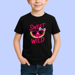 Tricou Pepene Dulce dar salbatica, Fructe, Copii | Dama, culoare negru