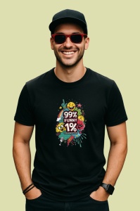Tricou Percent 99 Funny 1 Percent Misunderstood, Copii | Dama | Barbat, culoare negru - Img 2
