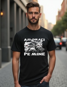 Tricou personalizat pentru barbati din bumbac 100% - Am draci pe mine v2