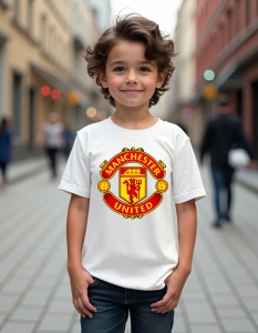 Tricou personalizat pentru copii din bumbac 100% - Echipa De Fotbal - Manchester United