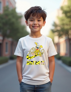 Tricou personalizat pentru copii din bumbac 100% - Marsupilami Adventure, comic, junglă, amuzant