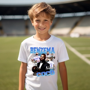 Tricou personalizat pentru copii Karim Benzema Fotbalist - Img 2