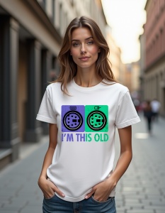 Tricou personalizat pentru dama din bumbac 100% - I'm This Old