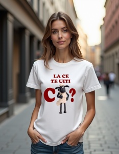 Tricou personalizat pentru dama din bumbac 100% - La Ce Te Uiti - Img 2