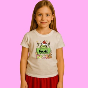 Tricou Personalized Grinchmas Family My Kid Stole My Heart, din bumbac 100%, tricou alb, Copii | Dama | Barbat
