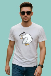 Tricou Pescarus Amuzant Desen Simplu Gri, din bumbac 100% , tricou alb pentru Copii | Dama | Barbat