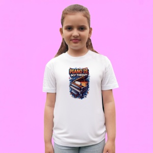 Tricou Piano Is My Therapy Poster, Copii | Dama | Barbat - Img 3