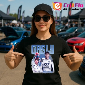 Tricou Pierre Gasly Portret Si Masina Costum Alb Formula 1, Copii | Dama | Barbat - Img 7