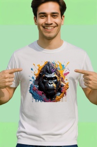 Tricou Pisici curcubeu cu inima roz fundal alb Copii | Dama | Barbat - Img 2