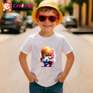 Tricou Pisicuta cu ochelari si minge colorata stil graffiti Copii | Dama | Barbat - Img 10
