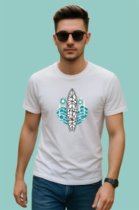 Tricou Placa Surf Valuri Geometrie, Copii | Dama | Barbat - Img 2