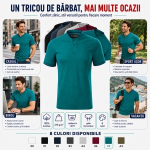 Tricou Polo Bărbați Malfini 273 Diamond, 100% Bumbac, 215 g/m², Guler Tip Bomber, 8 Culori - Img 7