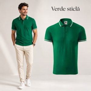 Tricou Polo Bărbați Malfini cu Dungi la Guler și Manșete, Tip Tommy, 65% Bumbac, 200 g/m², 19 Culori, Mărimi S–3XL - Img 29