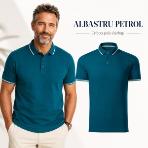 Tricou Polo Bărbați Malfini Premium Perfection Plain, 95% Bumbac, 5% Elastan, Slim Fit, 200 g/m², Guler Contrast - Img 14