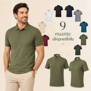 Tricou Polo Bărbați Malfini Prime GOTS 234, 100% Bumbac Organic, 200 g/m², Mărimi S 3XL, 9 Culori - Img 10