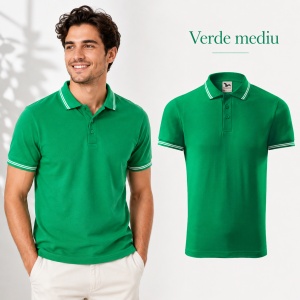 Tricou Polo Bărbați Malfini Urban 219, cu Dungi la Guler, Tip Tommy, 65% Bumbac, 200 g/m², 19 Culori, Mărimi S–3XL - Img 30