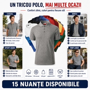 Tricou Polo Bărbați Reserve R22 – Material Pique 200 g/m², 65% Bumbac, 35% Poliester, perfect pentru lucru - Img 6