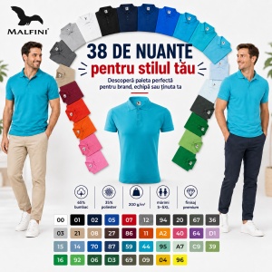 Tricou Polo Bărbați simplu, Malfini – Casual Office,Regular Fit, Bumbac 65% 38 Culori, S-5XL - Img 6