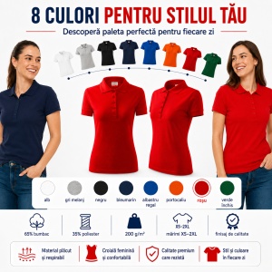 Tricou polo cambrat Femei | 8 culori disponibile - R23 - Img 8