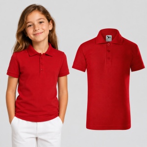 Tricou polo copii, fete și băieți, 65% bumbac, 200 g/m², mărimi 4–12 ani - Img 23