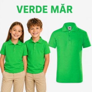 Tricou Polo Copii pentru Uniformă Școlară, Fete și Băieți, cu Guler - Img 22