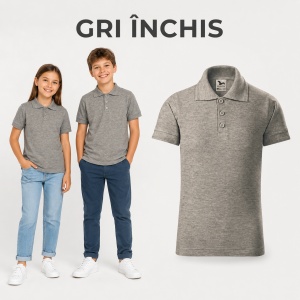 Tricou Polo Copii Tip Tommy, cu Guler, pentru Școală, Fete și Băieți, 4–12 Ani - Img 17