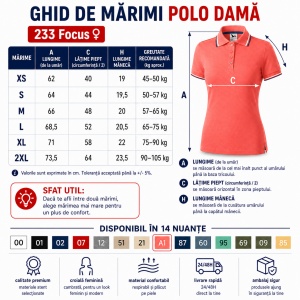 Tricou Polo Damă cu dungi la guler tip Tommy - Img 4