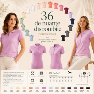 Tricou Polo Damă Malfini 210 Pique, Croială Cambrată, 200 g/m², Mărimi XS–3XL,65% Bumbac, 36 Culori - Img 11