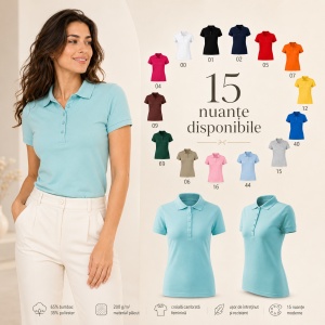 Tricou Polo Damă Malfini Pique Polo Free F10 – 65% Bumbac, 200 g/m², Label Free, XS–2XL - Img 10
