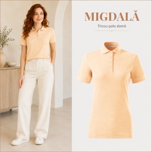 Tricou Polo Damă Malfini Prime GOTS 235 – 100% Bumbac Organic, 200 g/m², Croială Cambrată - Img 17