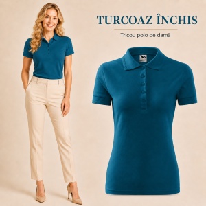 Tricou Polo Damă Pique Polo, Croială Cambrată, 36 Nuanțe, Mărimi XS–3XL - Img 48