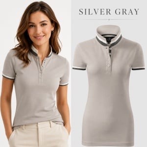 Tricou Polo Damă Premium Malfini 257 Collar Up, 100% Bumbac, Croială Cambrată, 215 g/m², XS 2XL, 10 Culori - Img 27