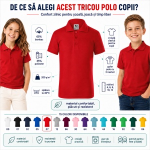Tricou Polo pentru Fete 222 - Img 2